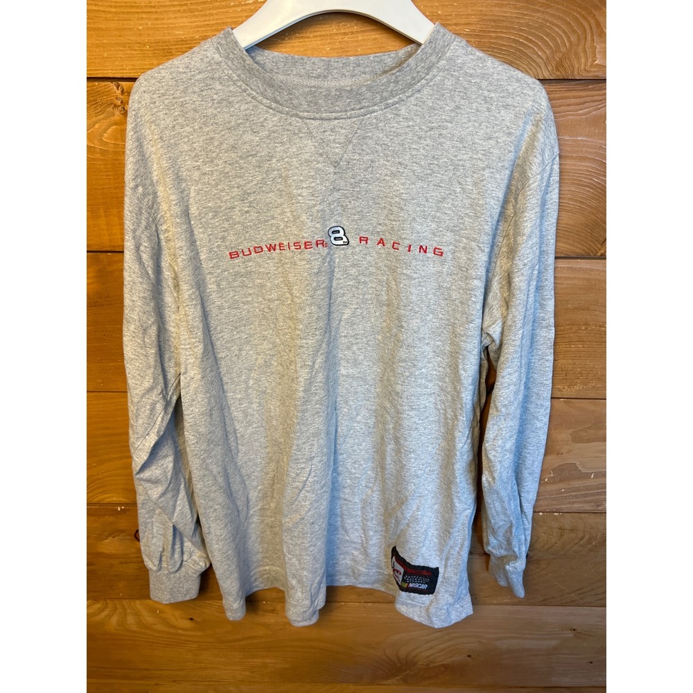 Vintage Budweiser Racing NASCAR‎ Long Sleeve T Shirt Chase Authentics Mens Dale